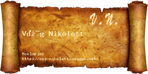 Vég Nikolett névjegykártya