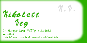nikolett veg business card